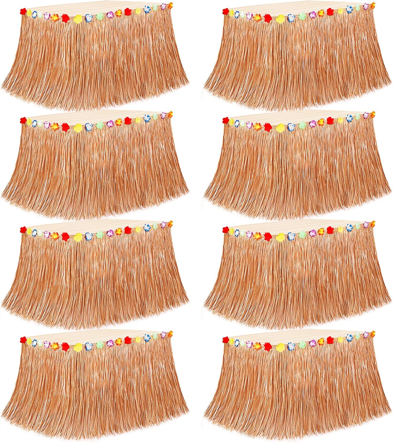 Hawaiian Table Skirt Set for Luau Themed Parties - 8PCS