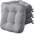 Grey 4-Pack 16.5in x 16.5in Chair Cushions - Thick Non-Slip Pads