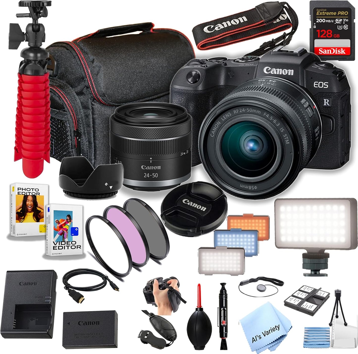 Canon EOS RP Mirrorless Camera Bundle with 24-50mm Lens and More