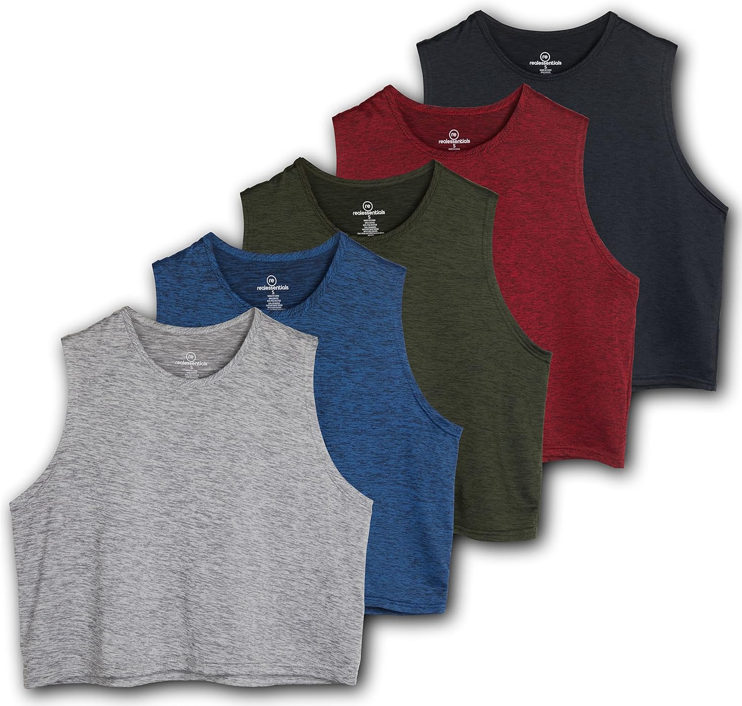 Women's Dry Fit Crop Tank Tops - 5 Pack for Active Lifestyle