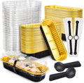 100 Pack Mini Cake Pans with Lids and Spoons - Ideal for Individual