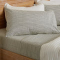 4-Piece Queen Size Stripe Microfiber Sheet Set - Ultra-Soft Dark Grey