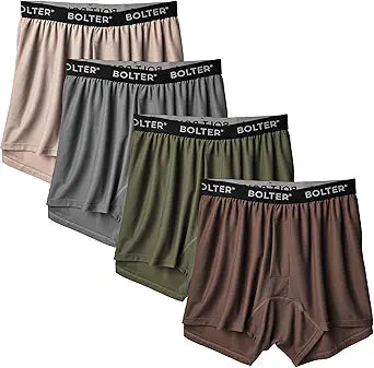 Bolter Men's 4 Pack Performance Boxers Shorts for Ultimate Comfort