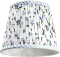 Pleated Block Print Lamp Shade Powder Blue Floral Medium - Easy Fit