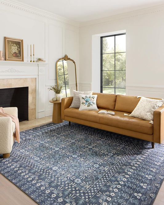 Loloi Maison Collection Rosette Blue Accent Rug for Home Decor