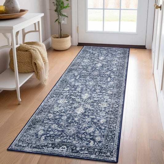 KILOCOCO Vintage Floral Washable 2x6 Hallway Runner Rug
