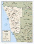 Palmetto Posters 24x31 Laminated Namibia Map Poster - Frame Ready