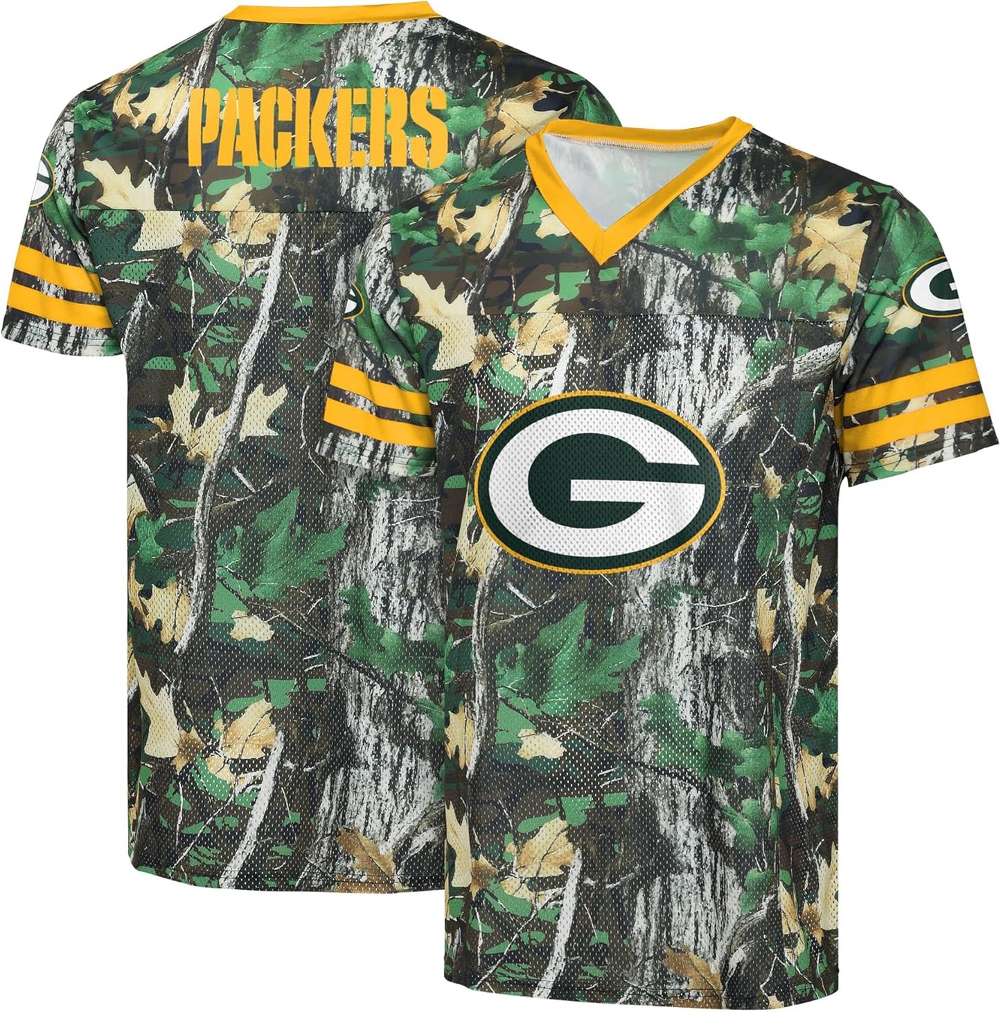 NFL Men's Officially Licensed Hunter Camo Game Day V-Neck Top