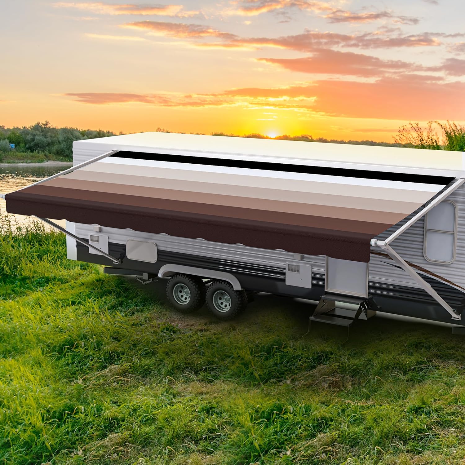 ShadePro RV Awning Fabric Replacement - Heavy Duty Vinyl Canopy