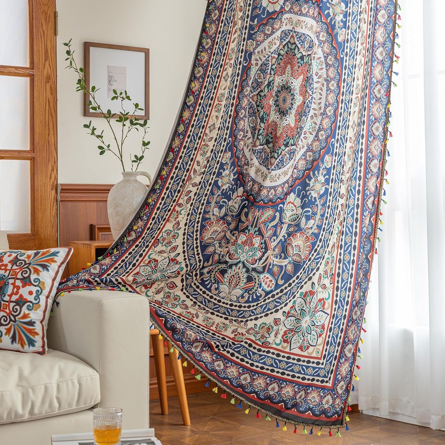 Popular Handicrafts Printed Curtains for Living Room 96 in Long