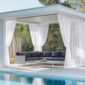 RYB HOME 8 Panels White Outdoor Sheer Curtains for Patio Use