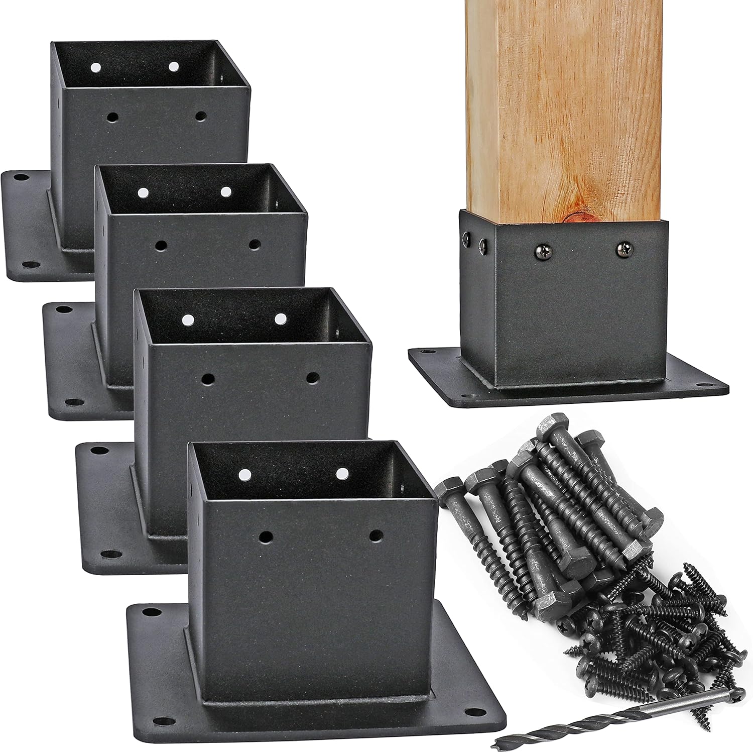 44in Stainless Steel Flange Anchor Base for Deck Railing - 4 Pack