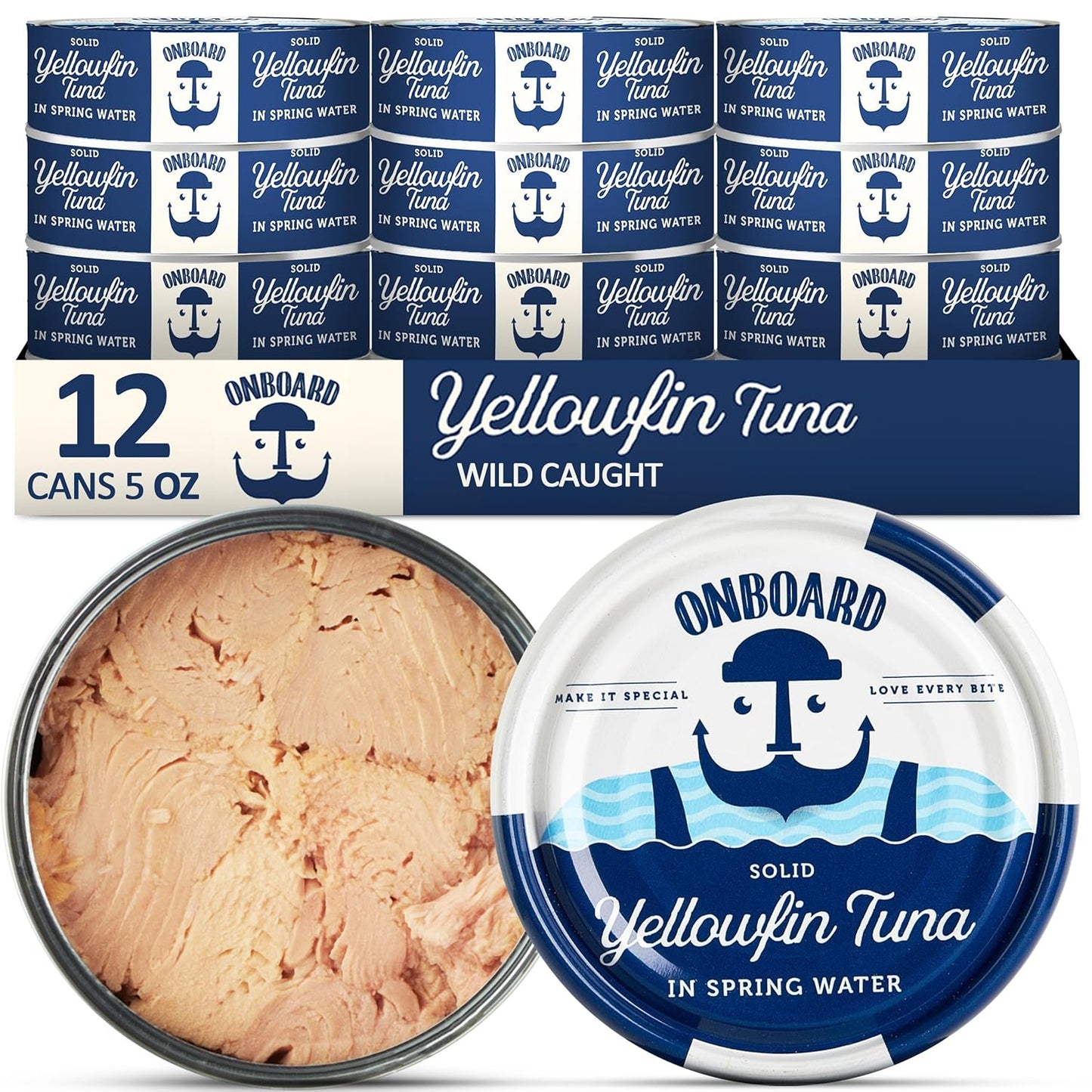 ONBOARD Premium Yellowfin Tuna in Spring Water - 12 Pack Cans