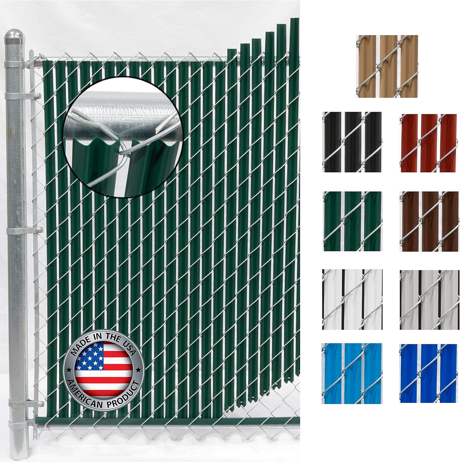 Wave Slat Green Privacy Slat for 4ft Chain Link Fence