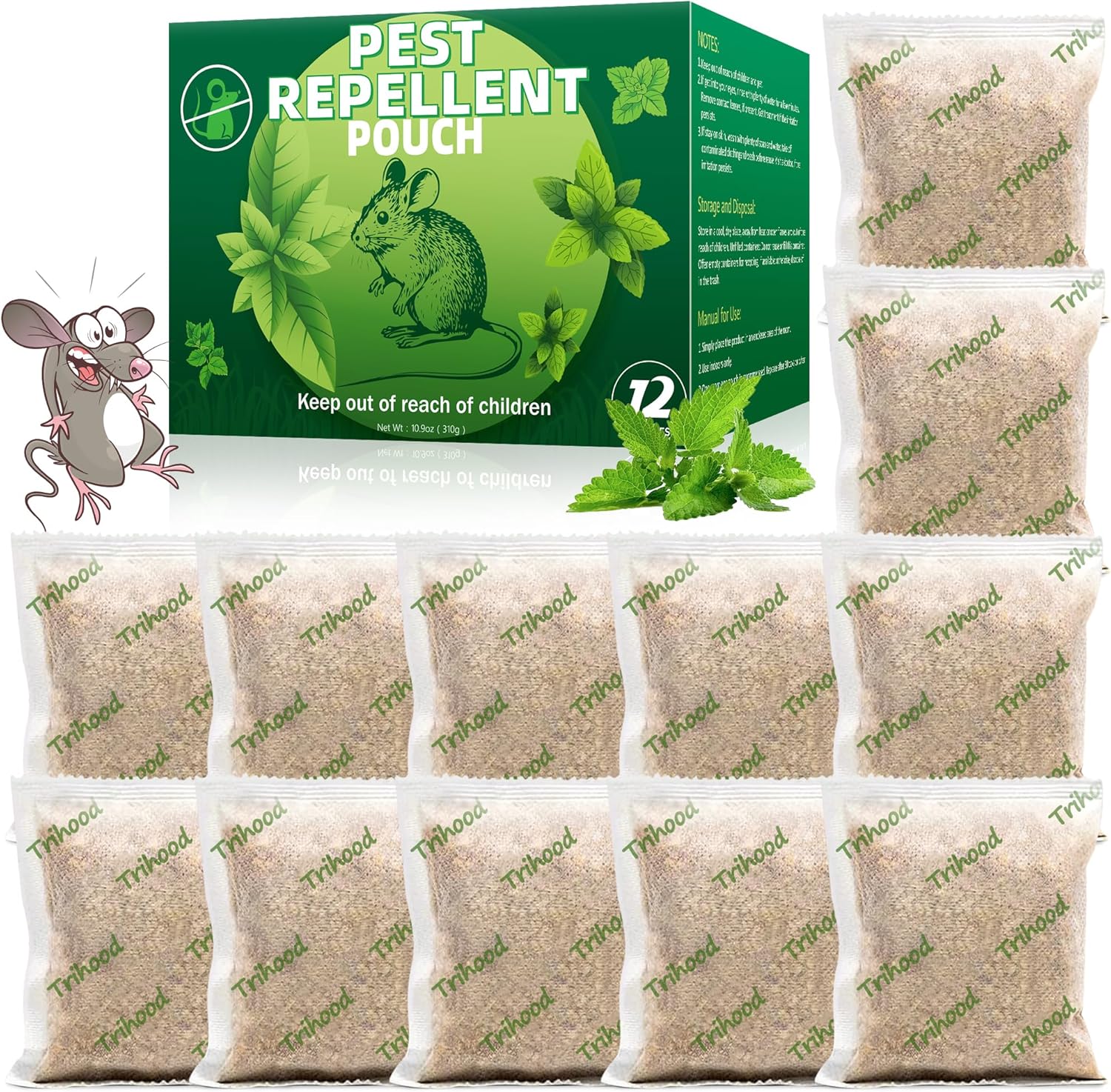 Trihood Peppermint Rat Repellent - 12 Pack