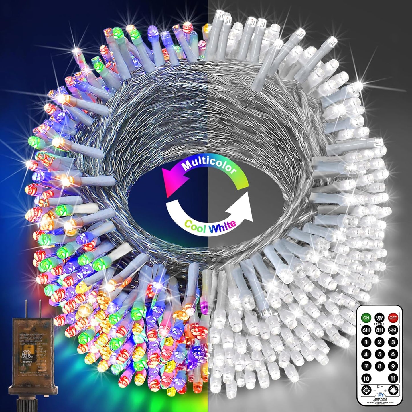 KNONEW 197FT 500 LED Color Changing Christmas String Lights