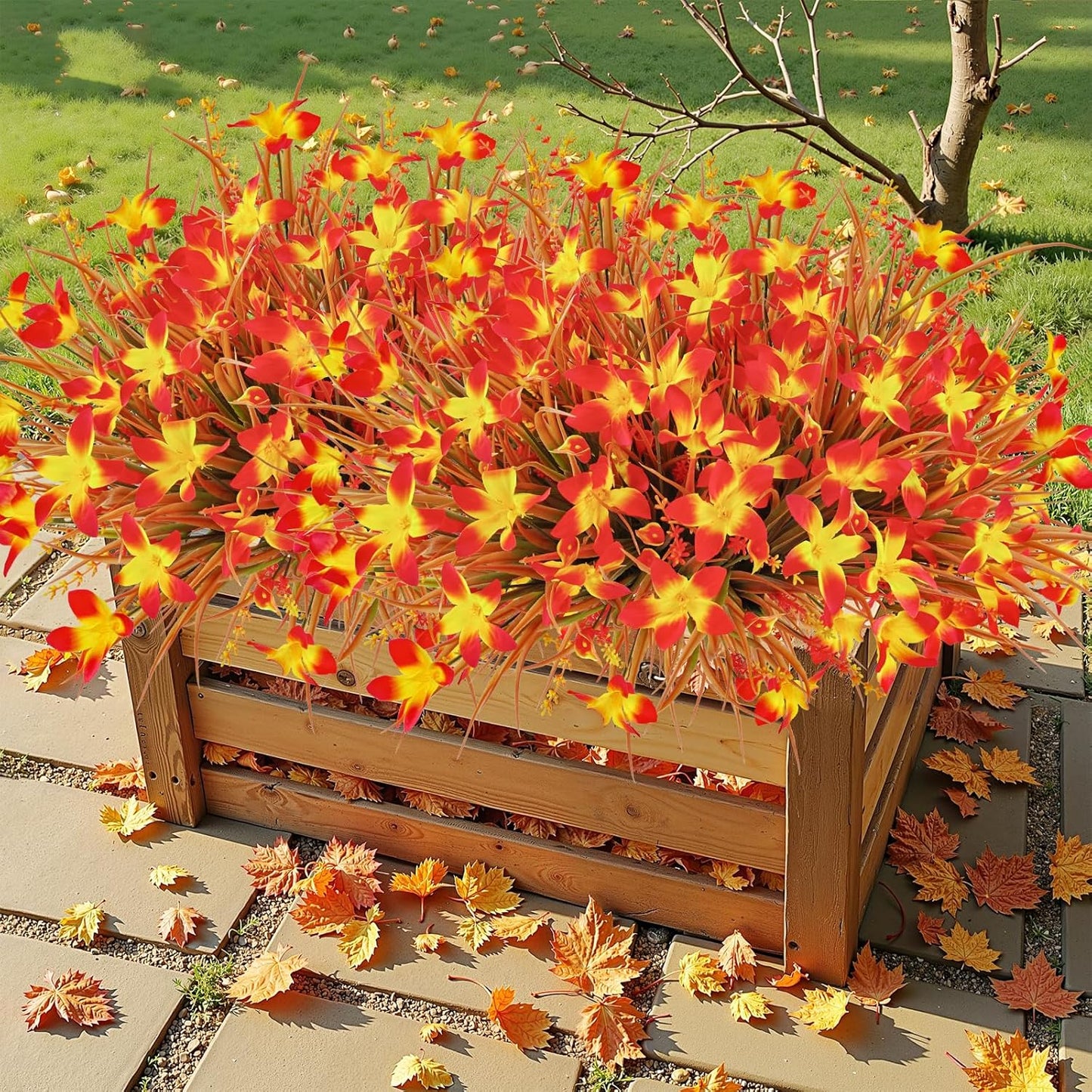 72PCS Artificial Mums for Outdoors - Fall Decor Flowers
