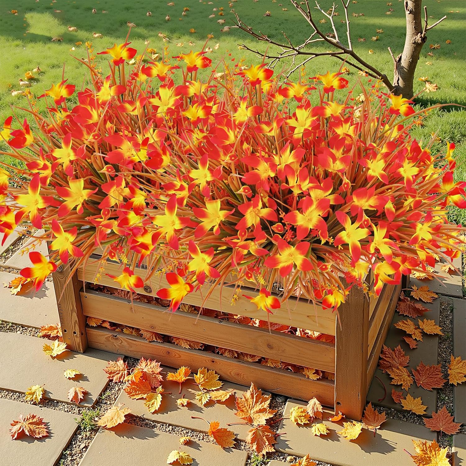72PCS Artificial Mums for Outdoors - Fall Decor Flowers