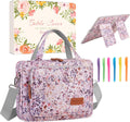 DERSTUEWE Bible Cover Case for Women - Floral Zippered Bible Bag