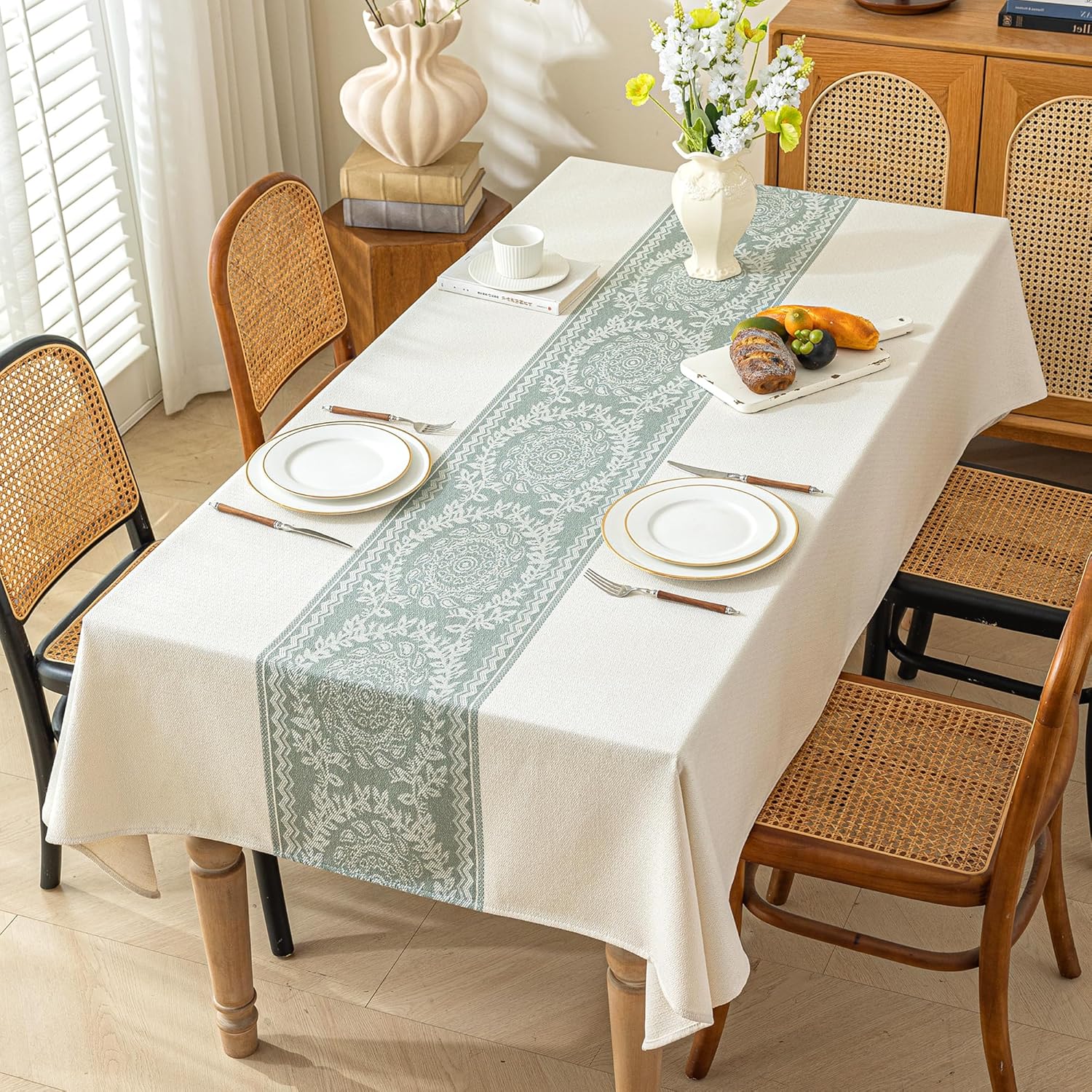 Linen Tablecloths for Rectangle Tables with Waterproof Technology