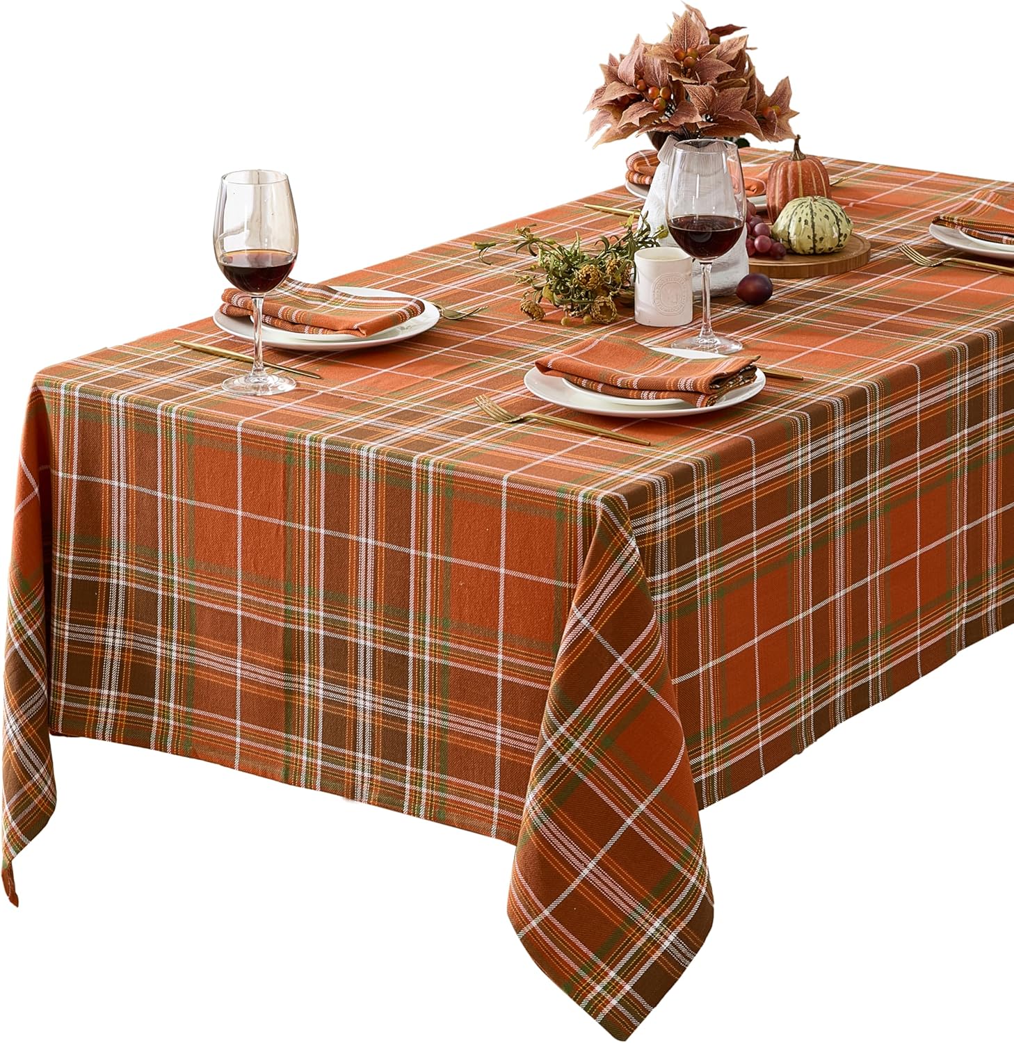 Thanksgiving Culloden Plaid Tablecloth 100% Cotton 60 x 120 in