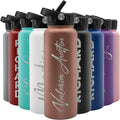 Personalized Water Bottle w/Straw & Lid 40 oz - Insulated Bottle