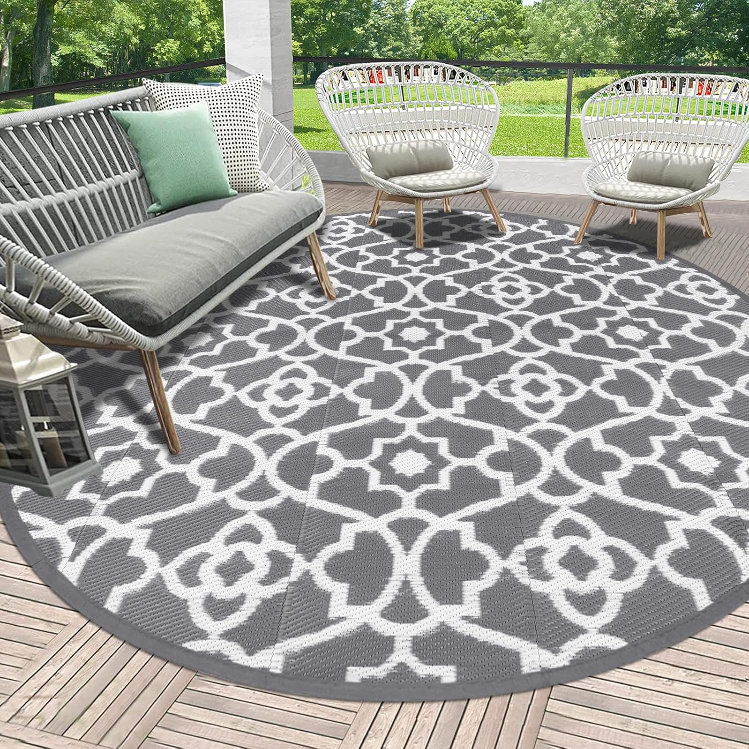 HEBE Outdoor Rug Waterproof 8ft for Camping and Patio Use