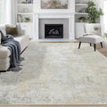 9x12 Area Rug for Living Room - Washable Low-Pile Abstract Design