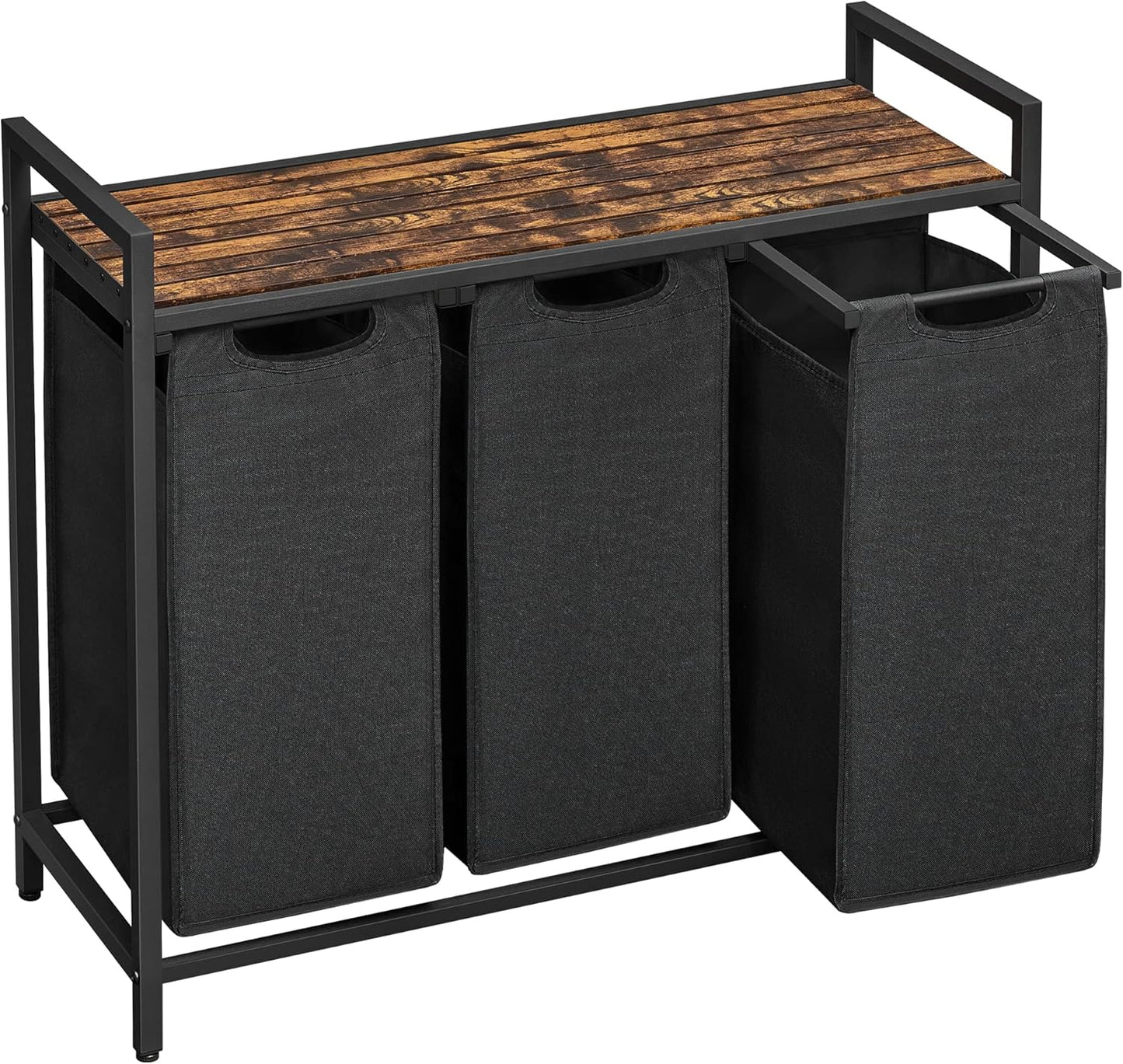 VASAGLE Laundry Hamper with 3 Removable Bags and Shelf