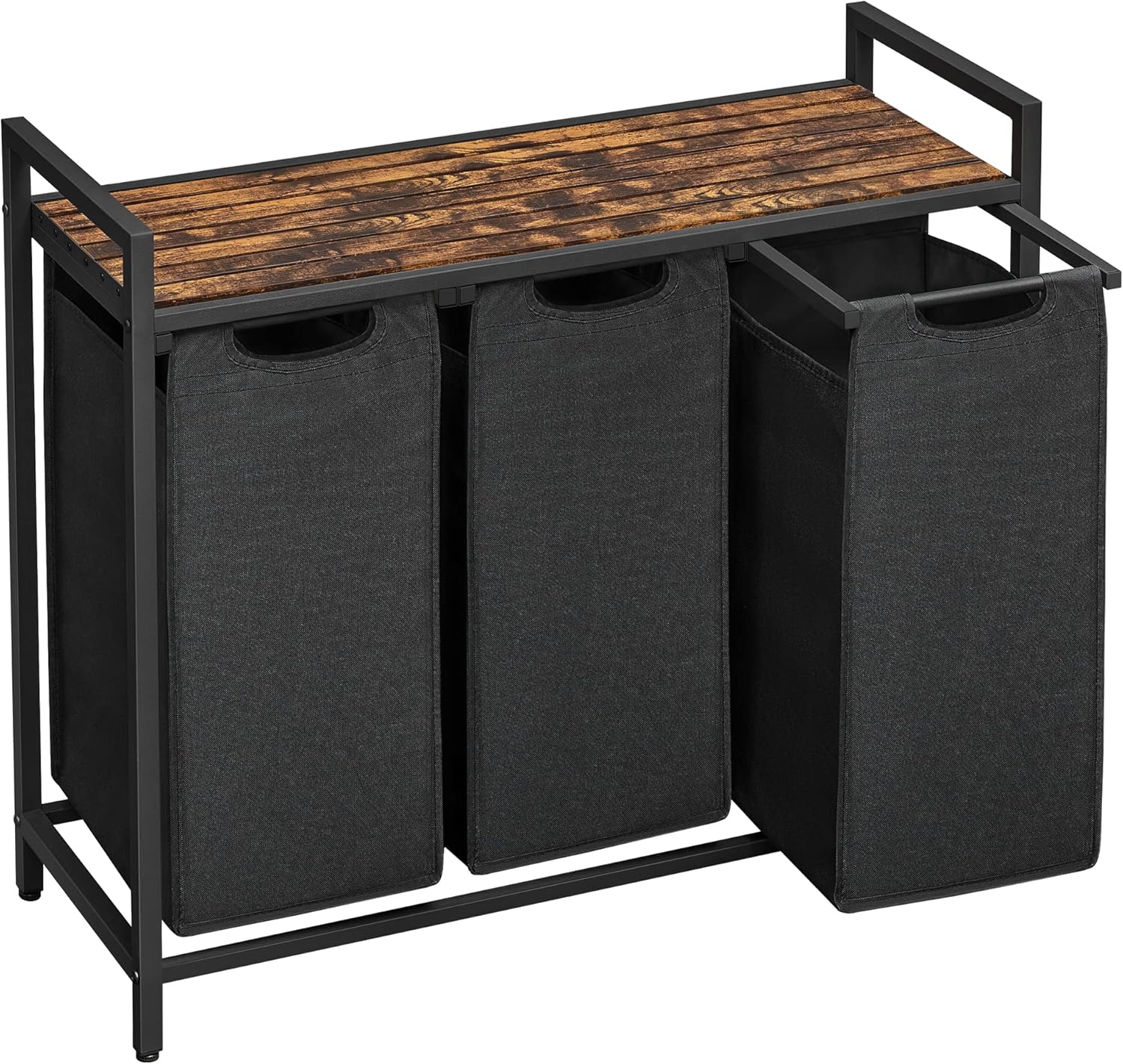 VASAGLE Laundry Hamper with 3 Removable Bags and Shelf