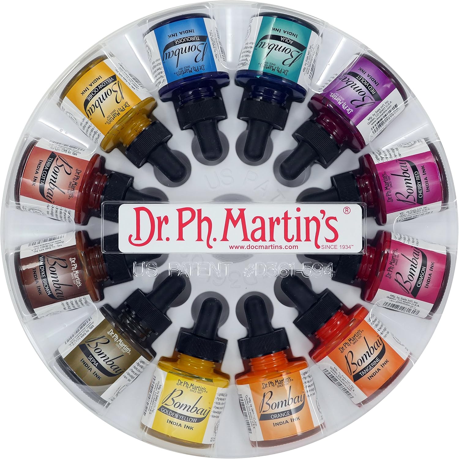 Dr. Ph. Martin's Bombay India Ink Set 2 - 12 Vibrant Colors