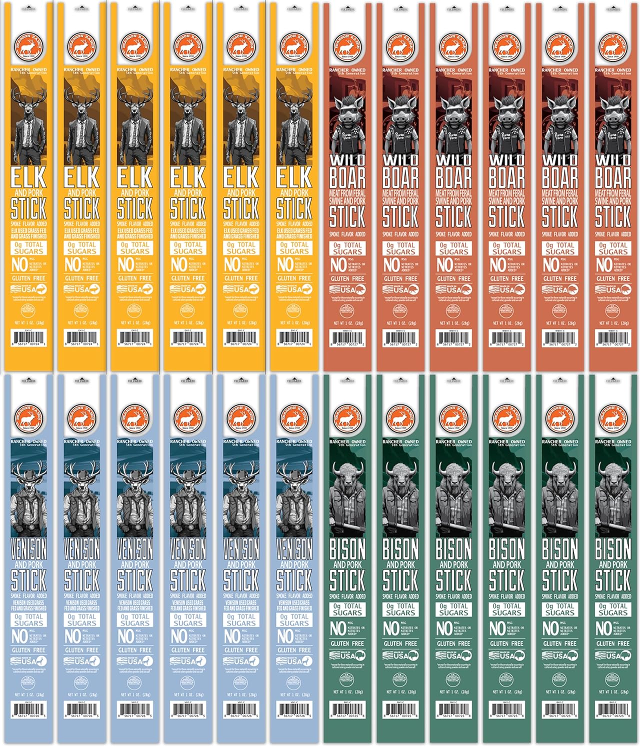 Pearson Ranch Meat Sticks Variety - Exotic Jerky Snacks