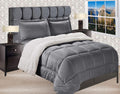 Elegant Comfort King Micromink Sherpa-Backing Reversible Comforter Set