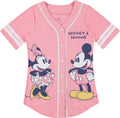 Disney Ladies Mickey Mouse Baseball Jersey - Mesh Button-Down