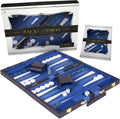 Backgammon Set 15 in Medium - Classic Travel Board with Leather Case