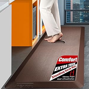 FEATOL Anti Fatigue Mat for Comfort at Standing Desks and More