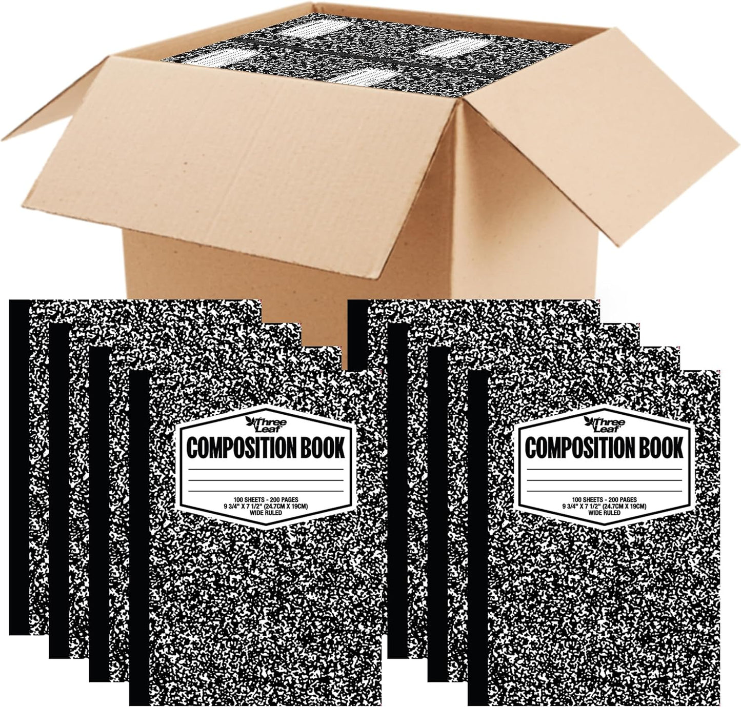 Pack of 48 Wide Ruled Composition Notebooks - Ideal for Students