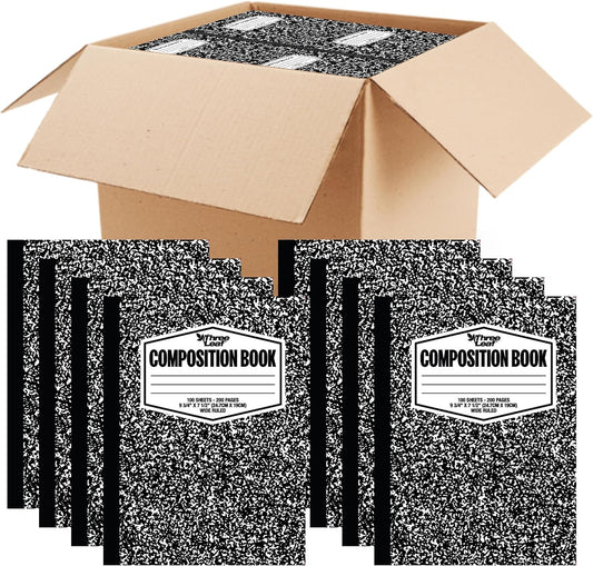 Pack of 48 Wide Ruled Composition Notebooks - Ideal for Students