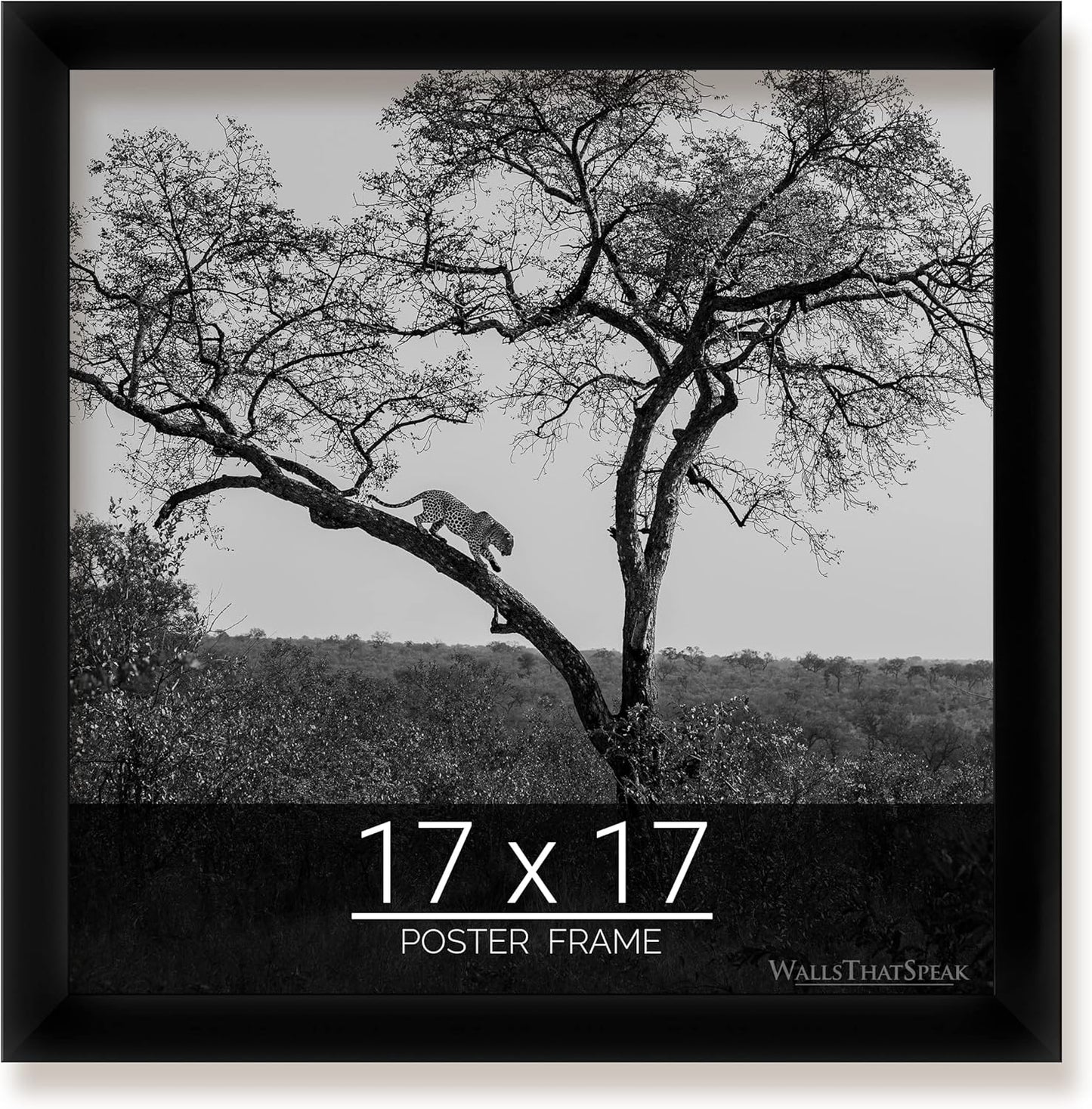 17x17 Black Picture Frame for Puzzles, Posters, and Photos