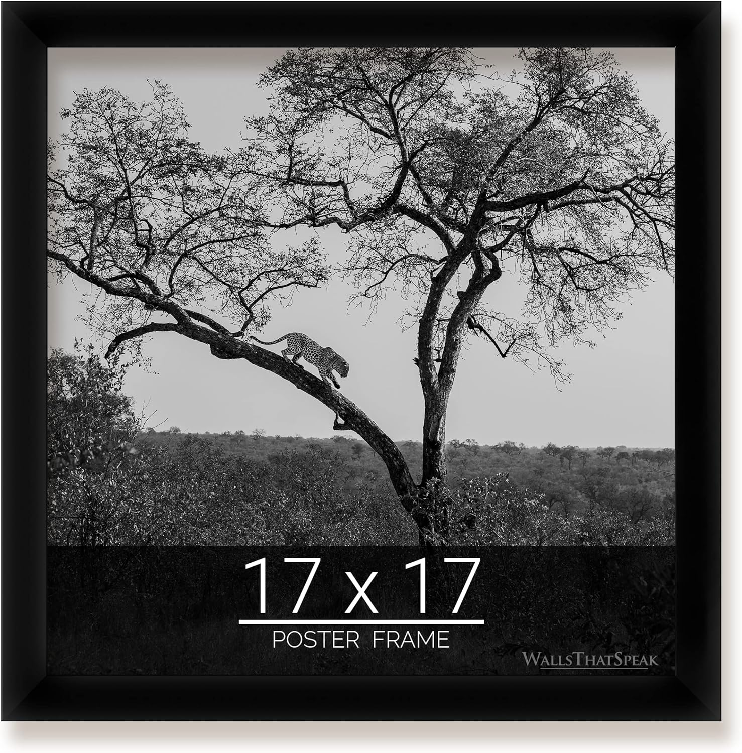 17x17 Black Picture Frame for Puzzles, Posters, and Photos