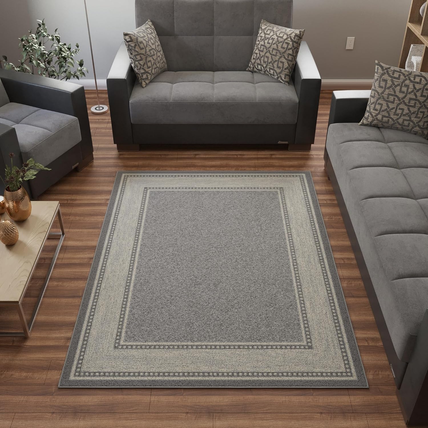 Ottomanson 5ft x 6ft 6in Non-Slip Durable Area Rug for Home
