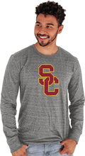 Blue 84 Men's Tri-Blend Long Sleeve USC Trojans Vintage Icon