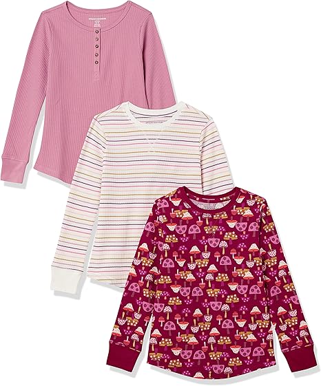 Girls and Toddlers' Long-Sleeve Knit Thermal T-Shirt Pack of 3