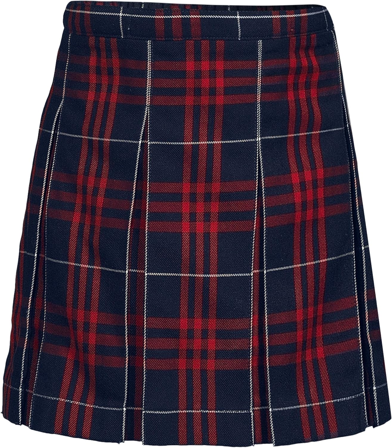 School Uniform Girls Plaid Box Pleat Skirt for Everyday Wear