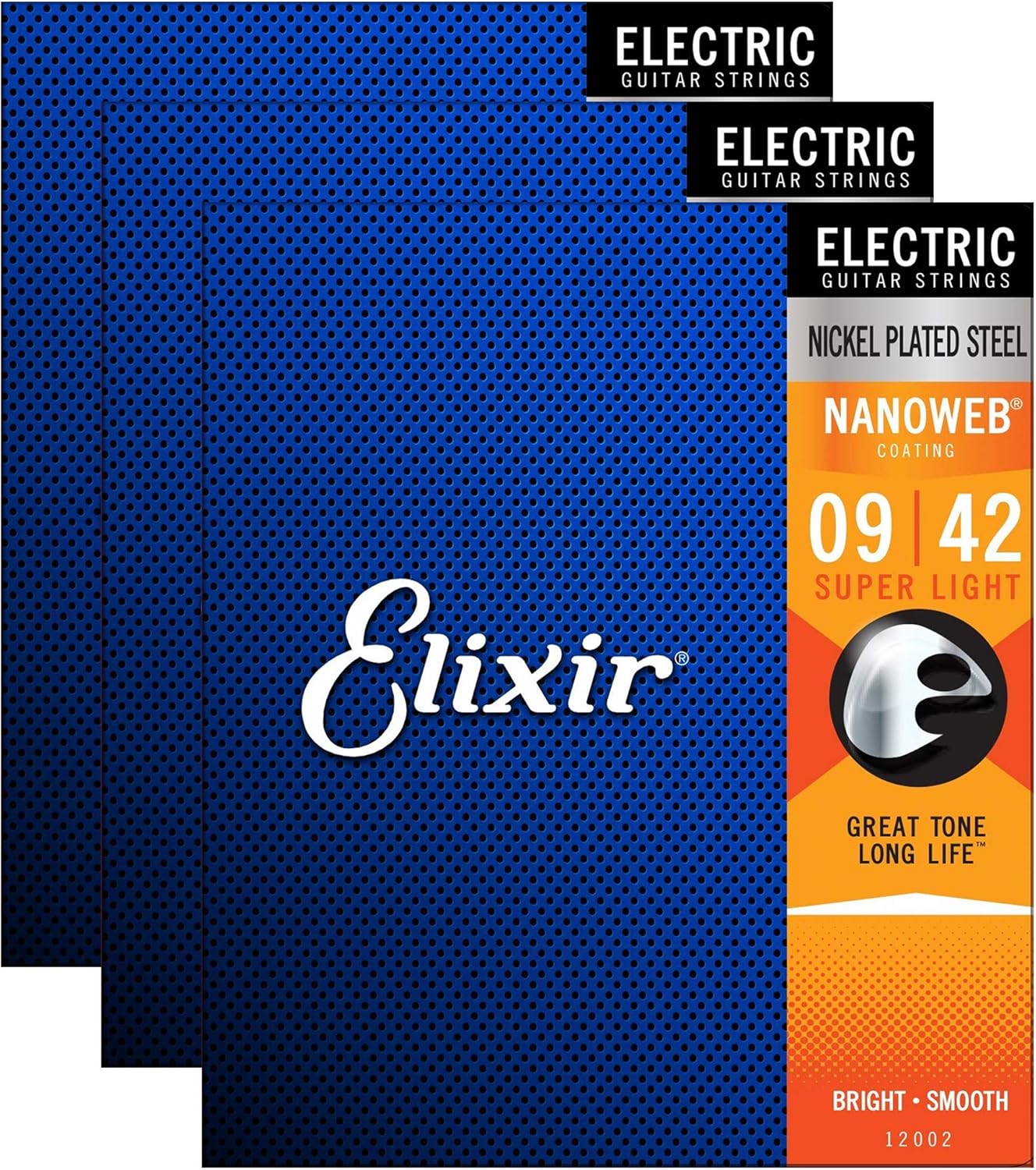 Elixir 12002 Electric Nano Super Light 9-42 Strings Bundle