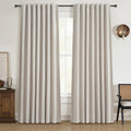 100% Blackout Curtains 80 in Length 2 Panels Set - Heavyweight Linen