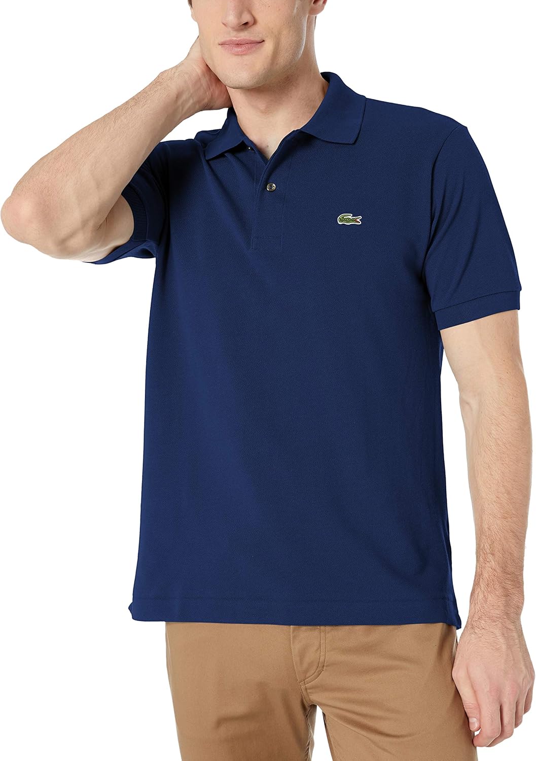 Lacoste Men's Short Sleeved Ribbed Collar Shirt for Style