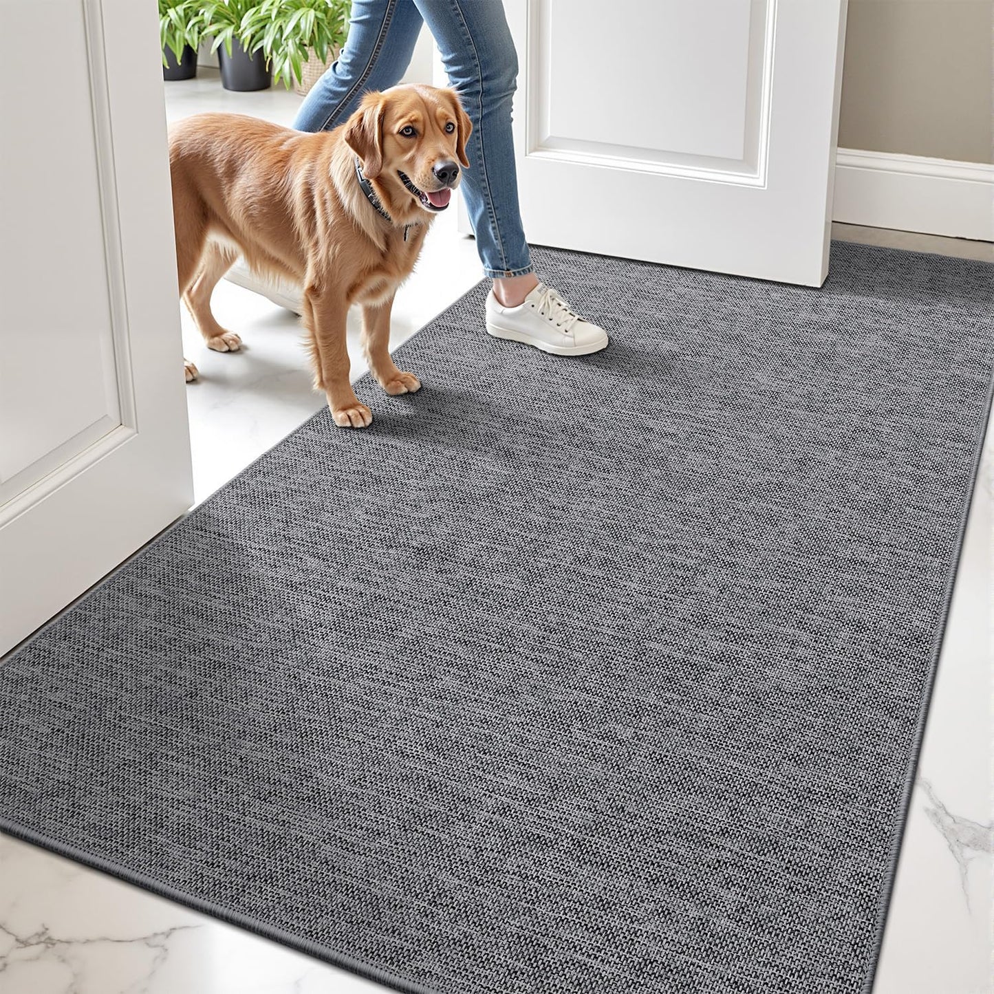 LUMI Ultra Thin Door Mat for Entryway, Easy Clean Indoor Doormat