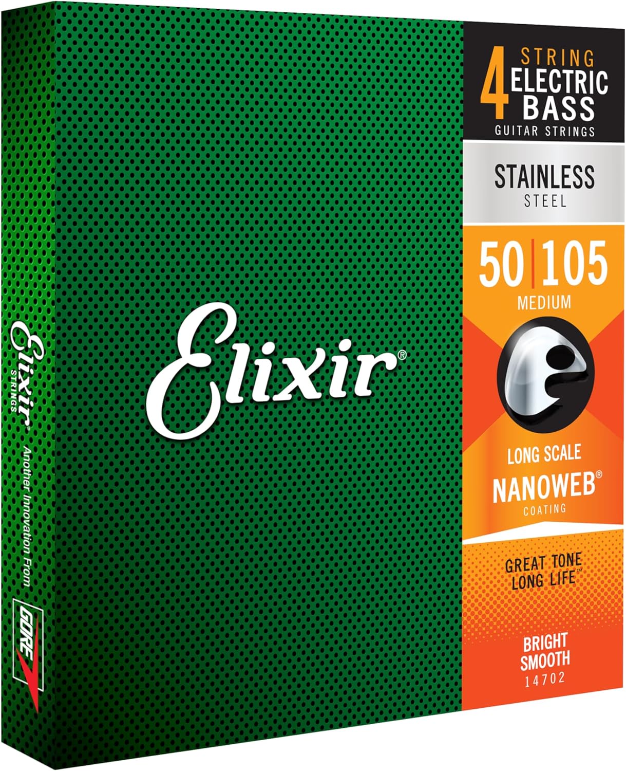 Elixir Strings Bass Guitar Strings for Bright Tone and Grip