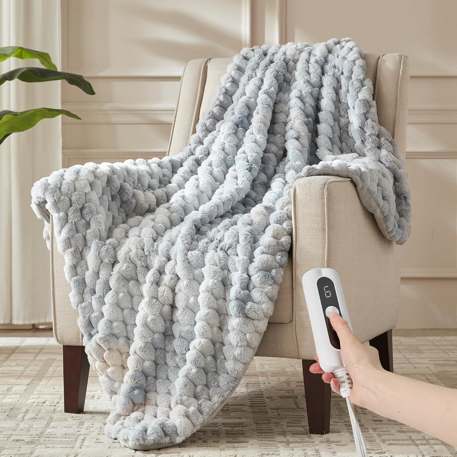 Heated Throw Blanket with Fast Heating and Cozy Design